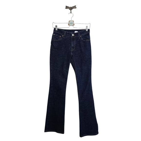 Levi's Vintage Y2K 2000 Women's 517 Boot Cut Flare Dark Blue Jean 3 JR M - Picture 1 of 13